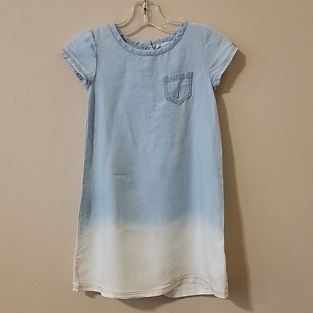 ARTISAN NY BLUE TO WHITE OMBRE T-SHIRT DRESS, SIZE 4T